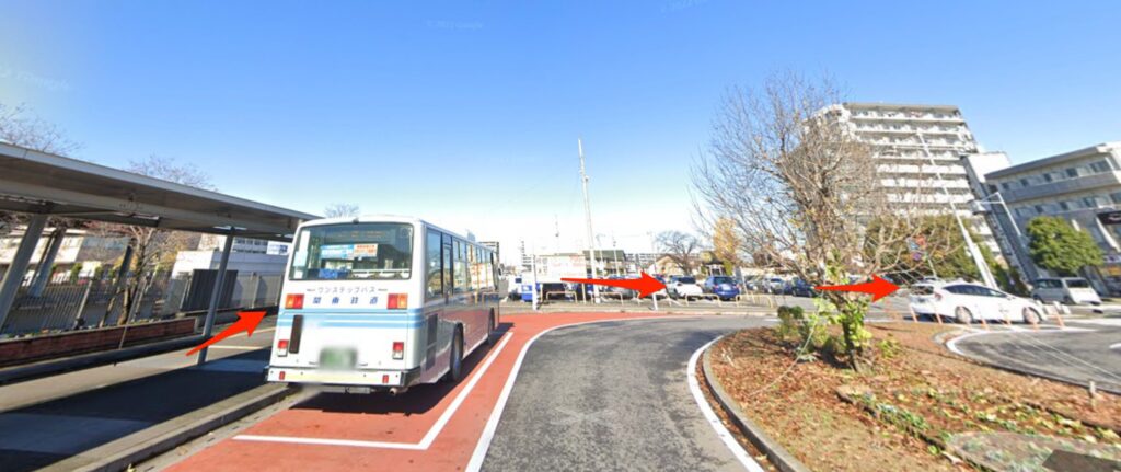 守谷駅東口から「東口駅前通り」へ向かう